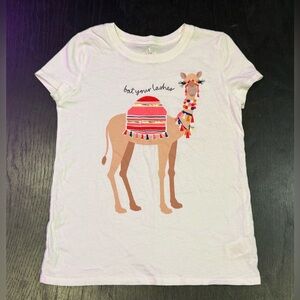 Kate Spade Girl T-shirt Size 10 Camel "Bat your lashes"